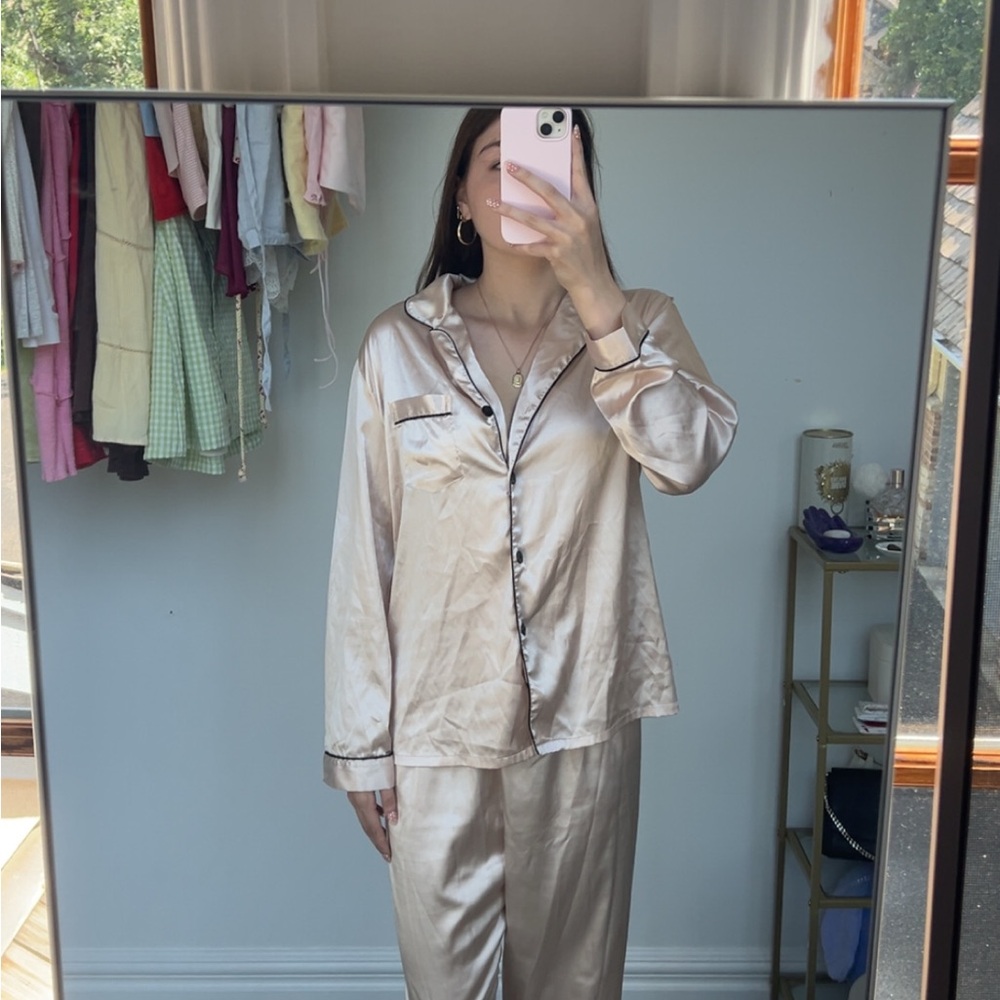 Silky Champagne Pajama Set